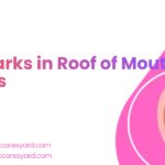 Close-up of red marks on the roof of the mouth